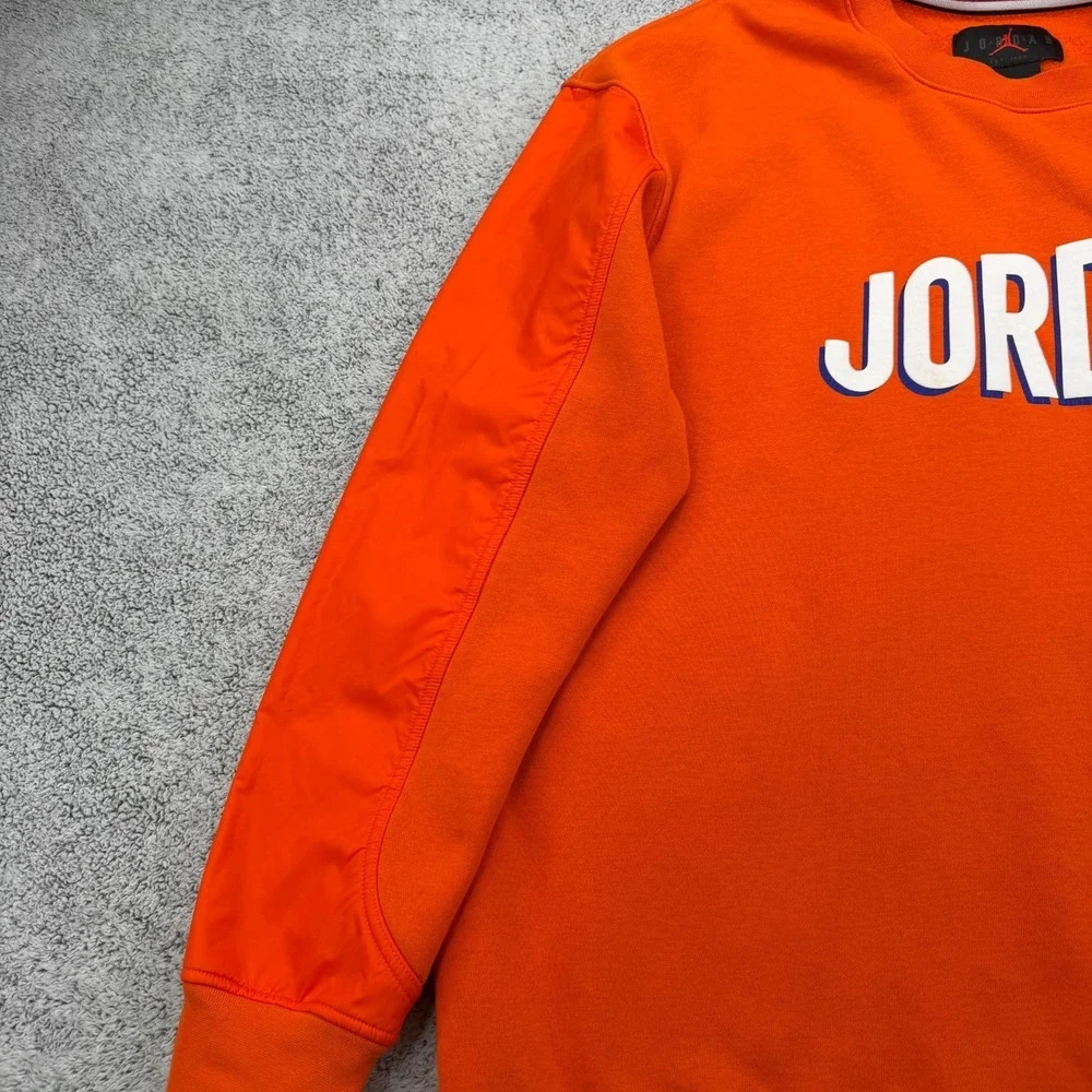 Air Jordan Sweatshirt Men XL Orange Flight MVP Wheaties Crewneck Fleece Pullover